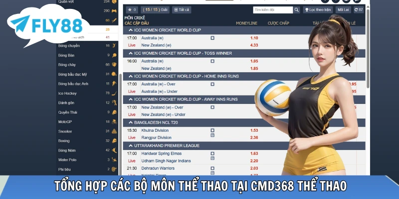 CMD368 Sports sở hữu những sản phẩm cá cược nào?